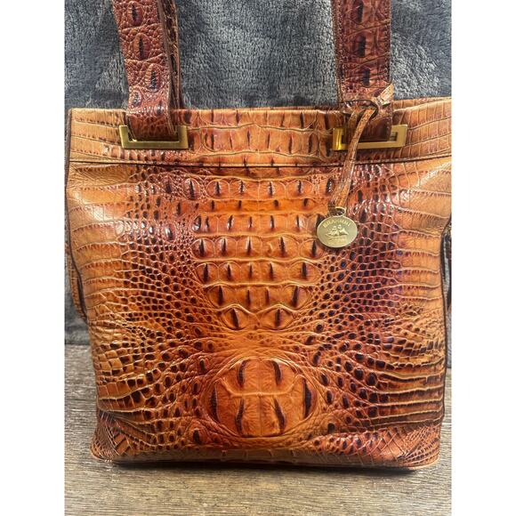 Brahmin Melbourne Croc Embossed Leather Shoulder Bag Tote Satchel & Wallet - Picture 5 of 13